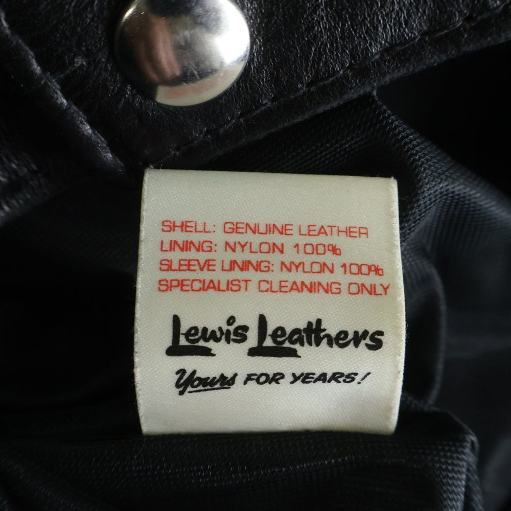 Lewis Leathers(ルイスレザー) 441T CYCLONE TIGHT FIT サイクロン タイトフィット ベジタブルタンニンカウハイド レザー ダブルライダースジャケット ブラック