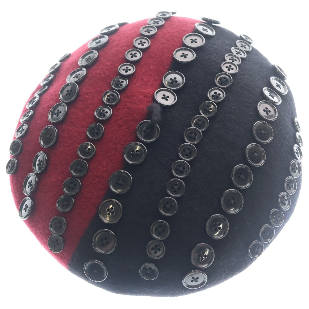 TAKAHIROMIYASHITA The SoloIst.(タカヒロミヤシタザソロイスト) 25SS xKIJIMATAKAYUKI Two tone Beret ツートーン ベレー帽 ブラック/レッド sa.0020SS25