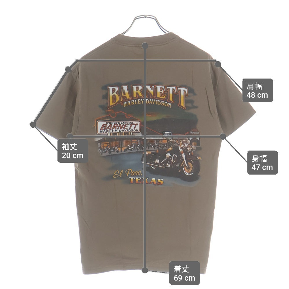 HARLEY DAVIDSON(ハーレーダビッドソン) 90s VINTAGE BARNETT EL PASO TEXAS 両面プリント 半袖Tシャツ カットソー ブラウン