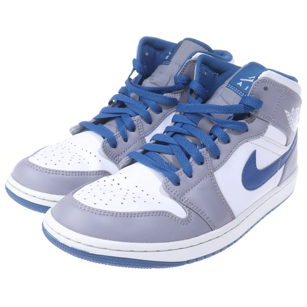 NIKE(ナイキ) AIR JORDAN 1 MID TRUE BLUE DQ8426-014 エアジョーダン1 ミッド トゥルーブルー ミッドカットスニーカー シューズ グレー/ブルー