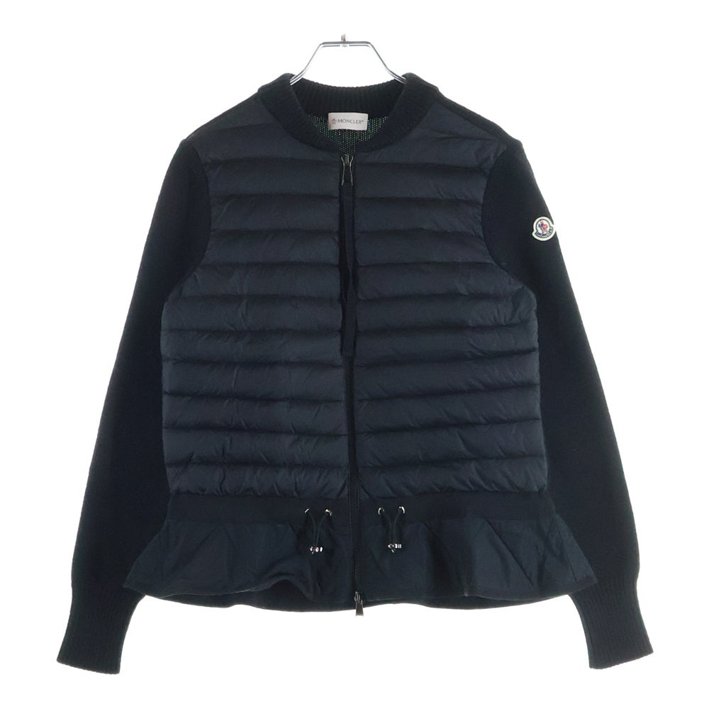 MONCLER(モンクレール) 17AW ダウン切替 ニット 長袖カーディガン ブラック レディース C20939474200