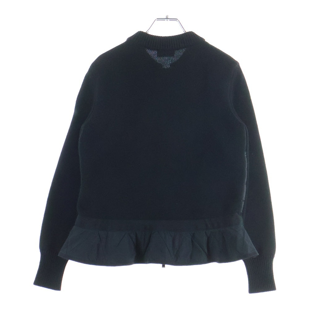 MONCLER(モンクレール) 17AW ダウン切替 ニット 長袖カーディガン ブラック レディース C20939474200