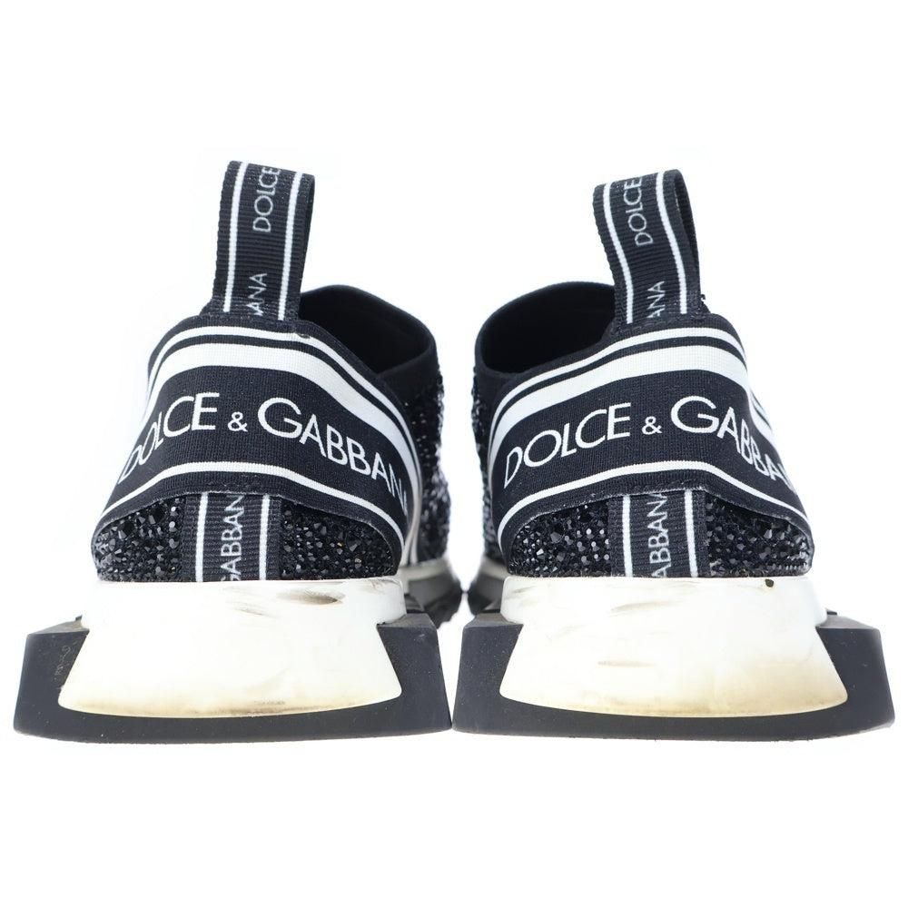 DOLCE & GABBANA(ドルチェアンドガッバーナ) ラインストーンロゴ ローカットスニーカー ブラック CS1724 AZ325