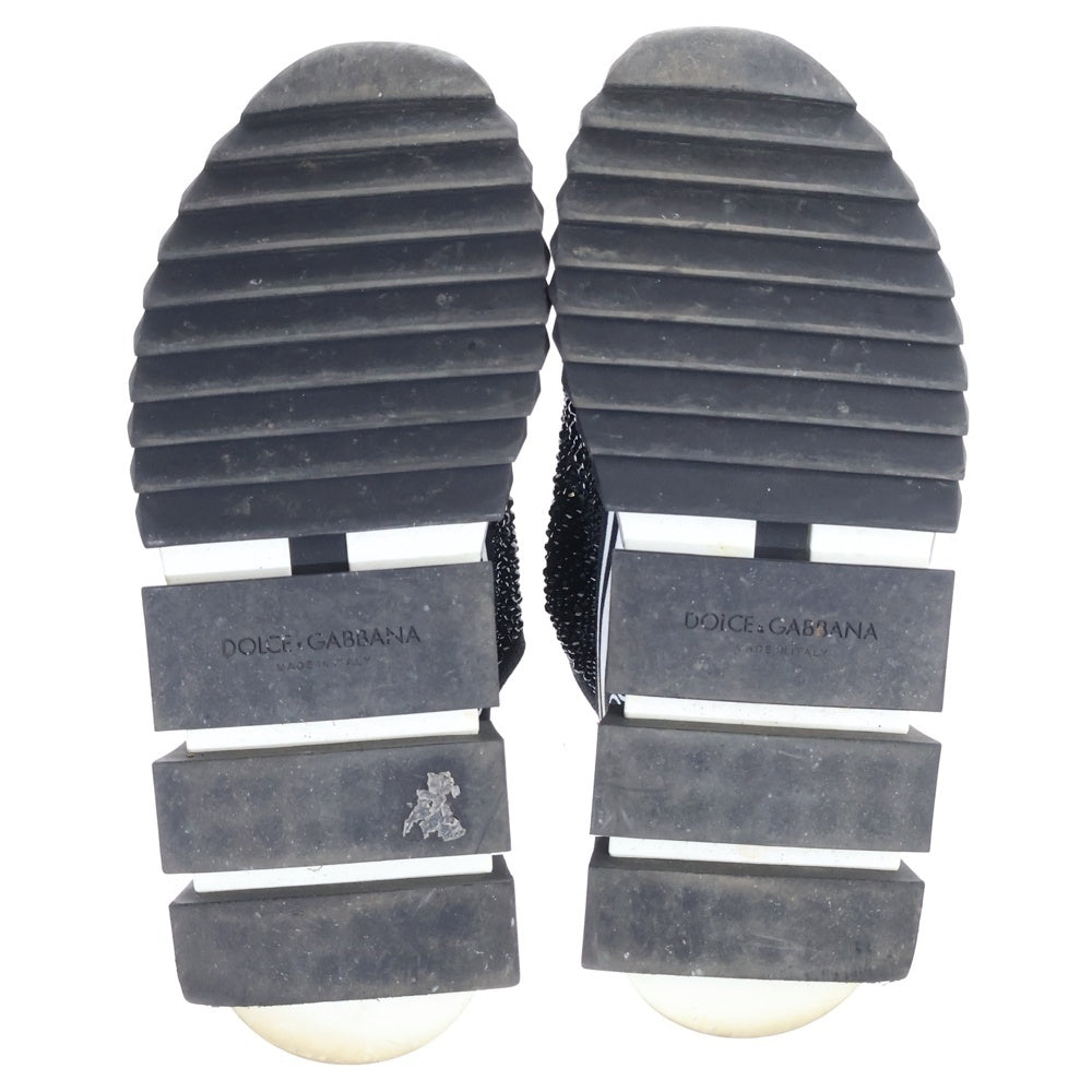 DOLCE & GABBANA(ドルチェアンドガッバーナ) ラインストーンロゴ ローカットスニーカー ブラック CS1724 AZ325