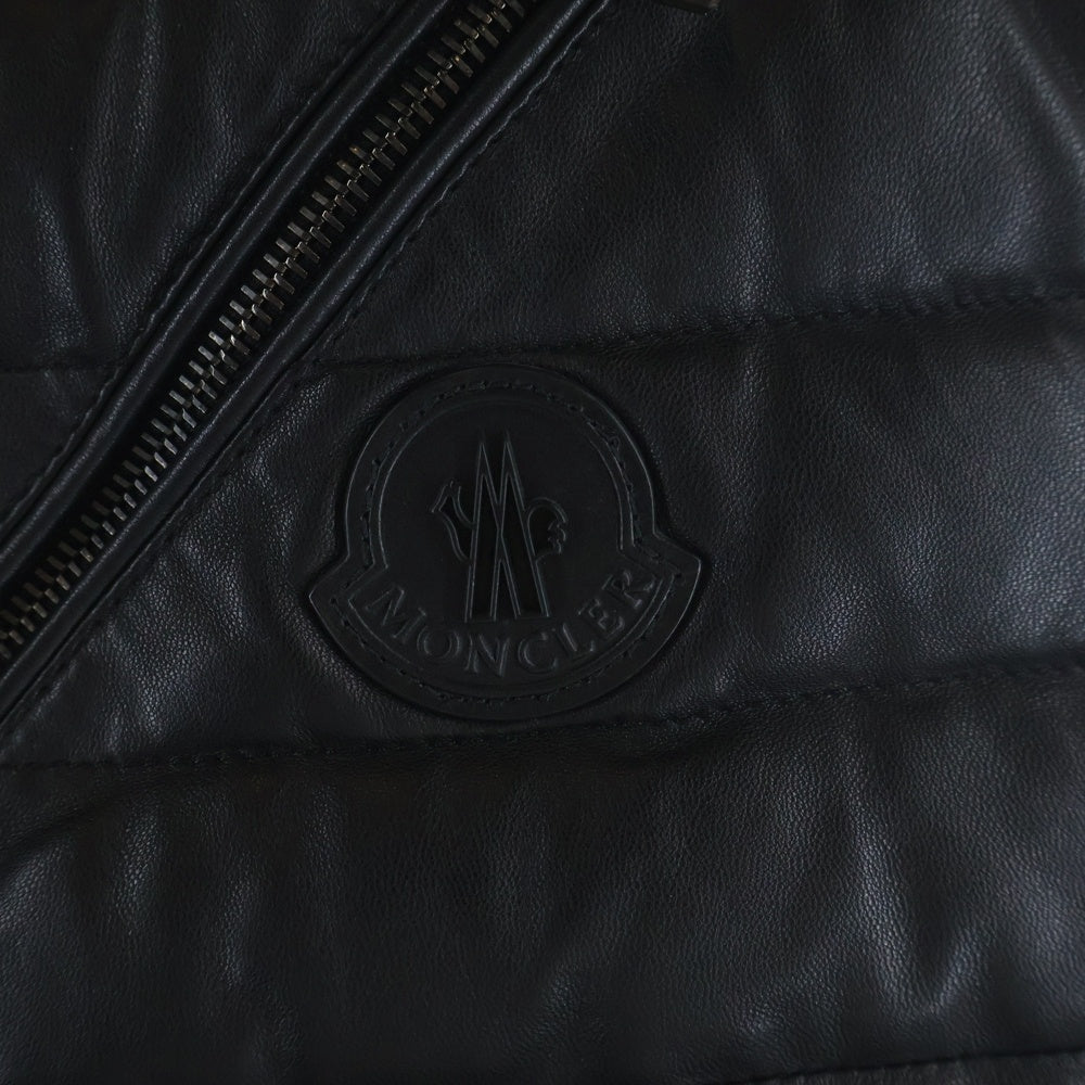 MONCLER(モンクレール) 17SS ダウン切替 レザーベスト ブラック C10914394785