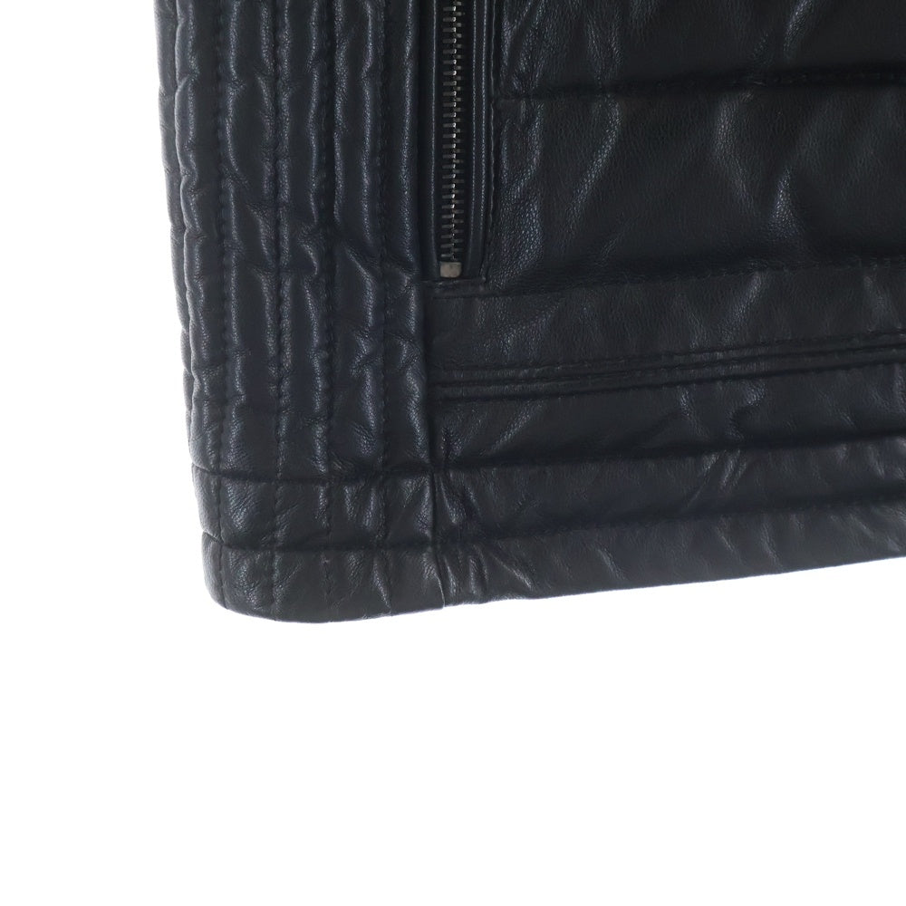 MONCLER(モンクレール) 17SS ダウン切替 レザーベスト ブラック C10914394785