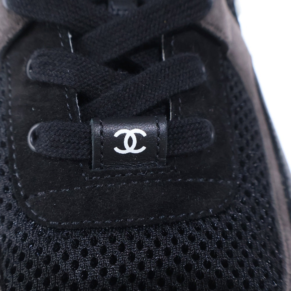 CHANEL(シャネル) ココマーク ファブリック ローカットスニーカー ブラック G38301