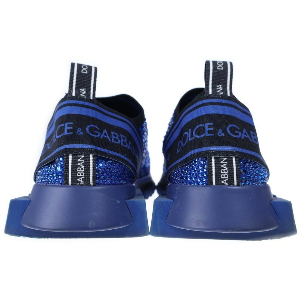 DOLCE & GABBANA(ドルチェアンドガッバーナ) ラインストーンロゴ ローカットスニーカー ブルー CS1724 AZ284