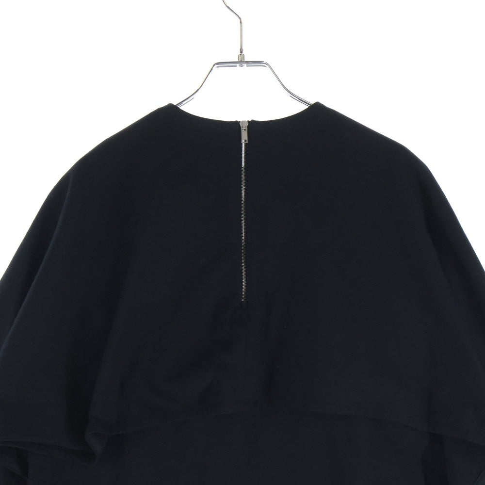 JIL SANDER(ジルサンダー) 24SS DRESS W/CAPE ケープデザインコットンドレスワンピース ブラック レディース J03CT0368