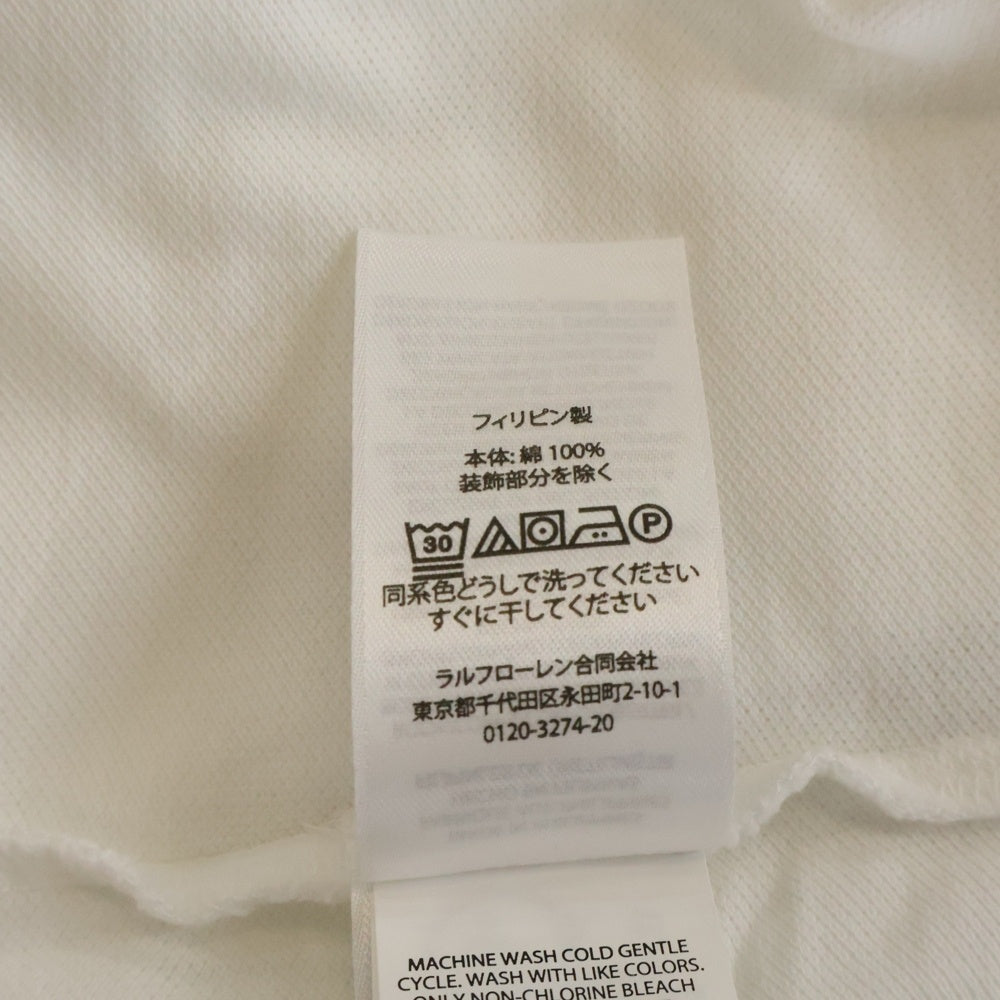 POLO RALPH LAUREN(ポロラルフローレン) 刺繍ロゴ カスタムスリムフィット 半袖ポロシャツ ホワイト MNPOKNI1N820093