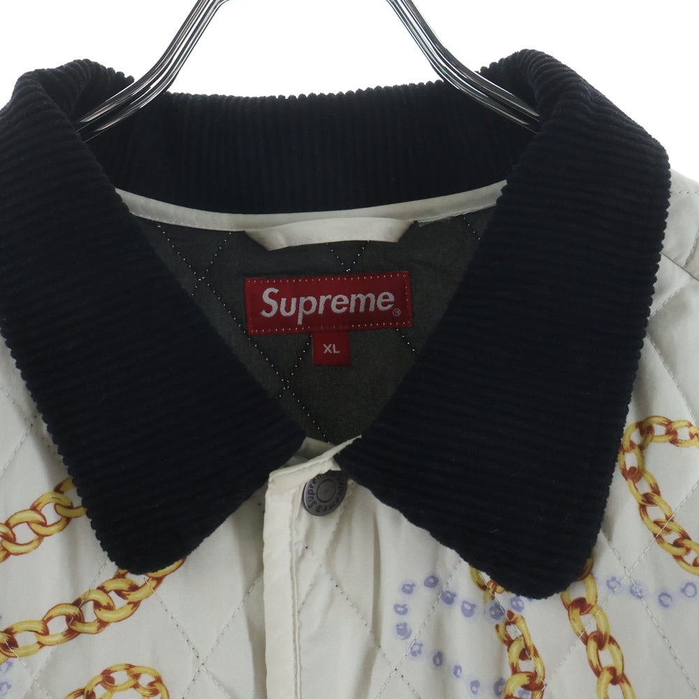 SUPREME(シュプリーム) 20AW Chains Quilted Jacket チェーン キルティングジャケット ホワイト