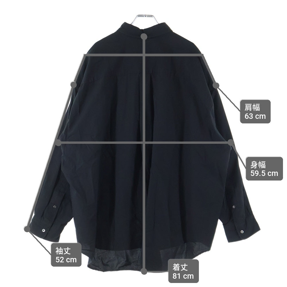 Graphpaper(グラフペーパー) 23AW Oxford L/S Oversized Shirt オーバーサイズ 長袖 オックスフォードシャツ ブラック GM232-50112K