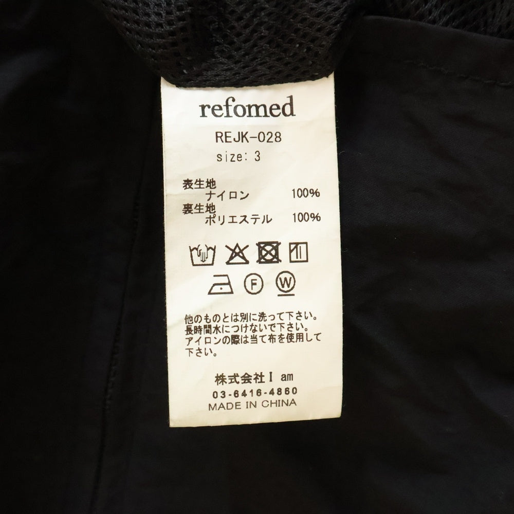 NO BRAND(ノーブランド) reformed FRESH MAN NYLON JACKET フレッシュマン ナイロン ジップアップジャケット ブラック REJK-028