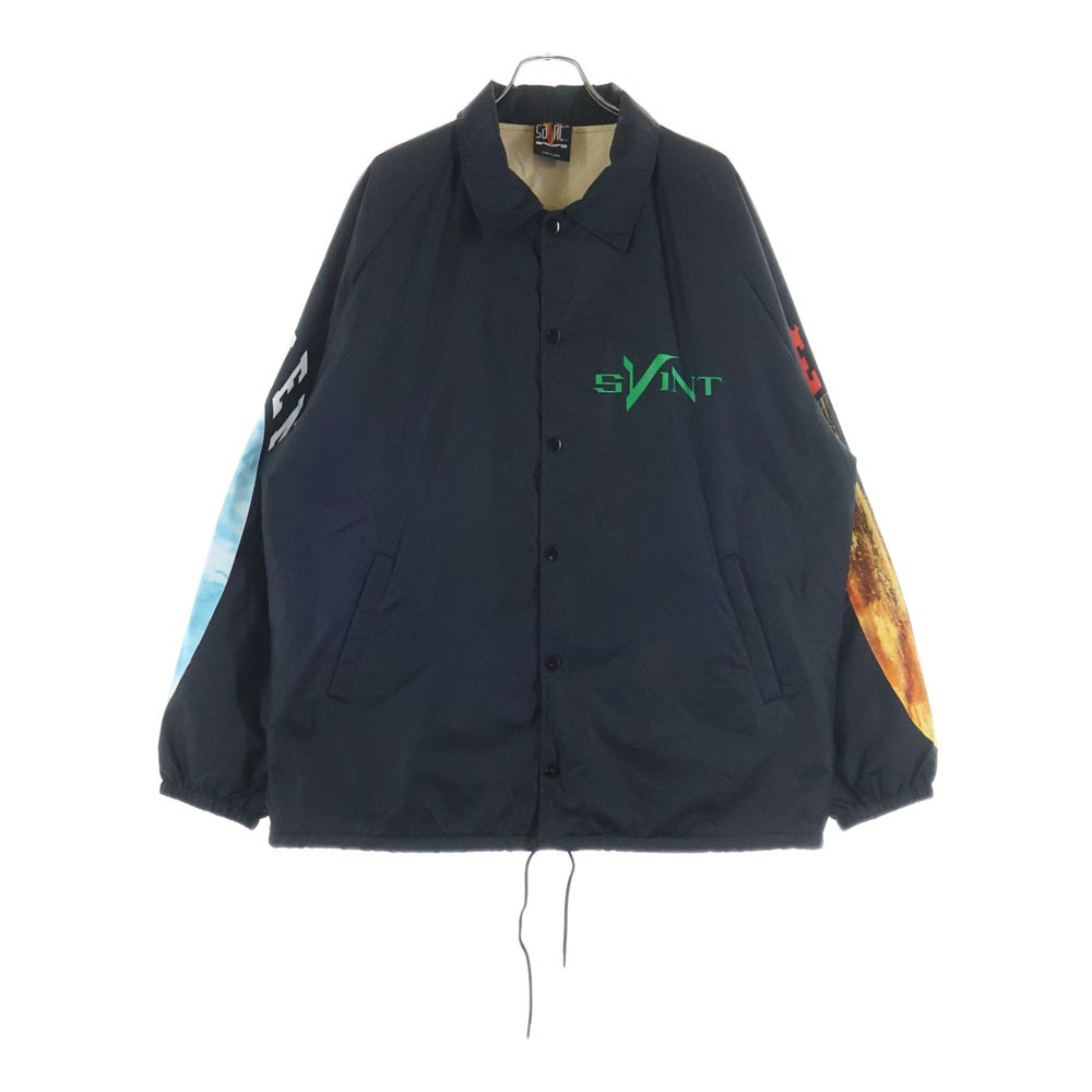 SAINT MICHAEL(セントマイケル) 22AW×VLONE VL COACH JACKET SKULL ヴィローン スカル ナイロンコーチジャケット ブラック SM-A22-0000-082