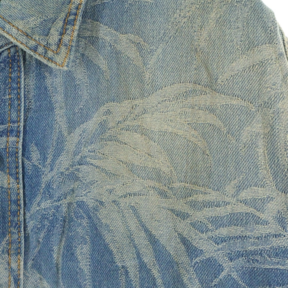 Palm Angels(パームエンジェルス) 22SS JUNGLE LEAF PRINT DENIM SHIRT リーフ柄 フロントポケット デニムシャツ インディゴ PMYD015S22DEN002
