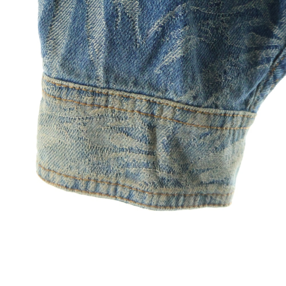 Palm Angels(パームエンジェルス) 22SS JUNGLE LEAF PRINT DENIM SHIRT リーフ柄 フロントポケット デニムシャツ インディゴ PMYD015S22DEN002