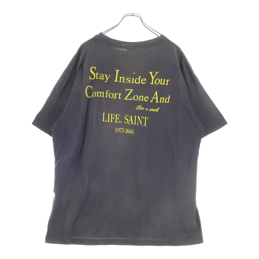 SAINT MICHAEL(セントマイケル) 22SS SS TEE NBA エンジェルプリント ダメージ加工半袖Tシャツ カットソー グレー SM-S22-0000-010