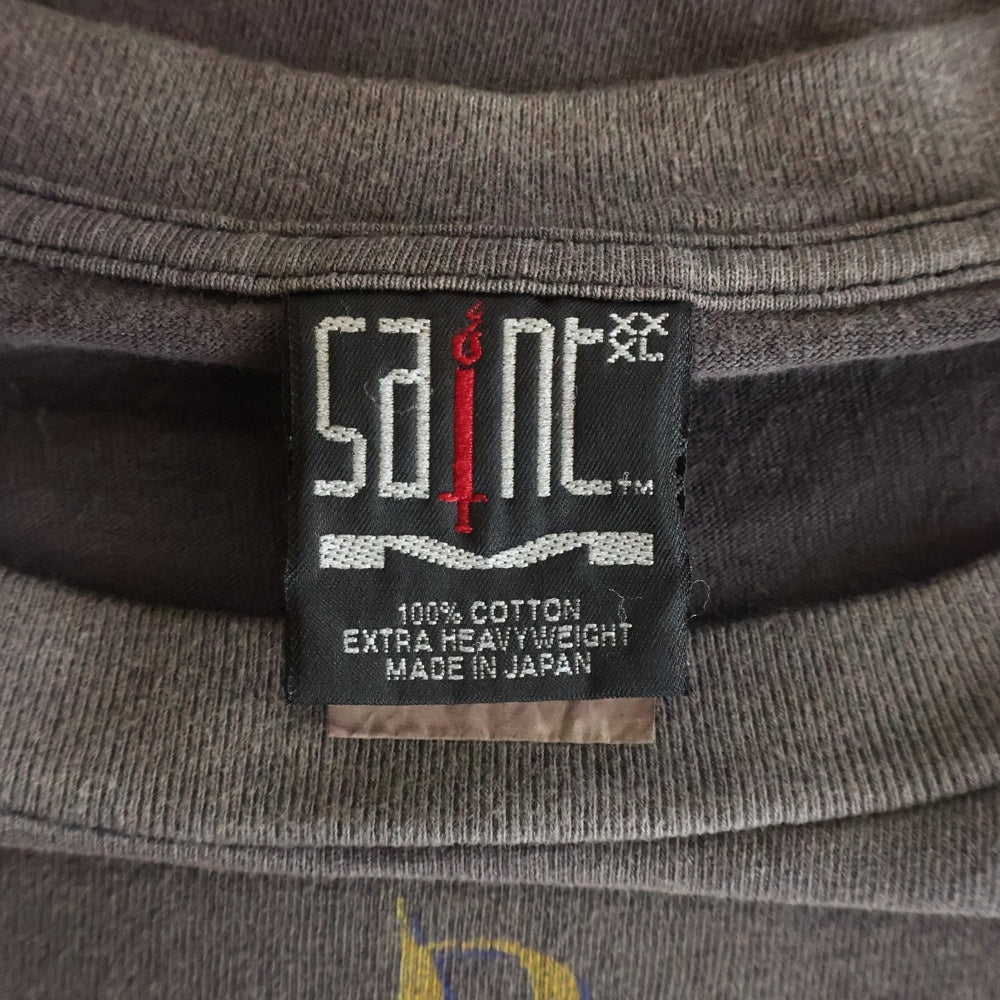 SAINT MICHAEL(セントマイケル) 22SS SS TEE NBA エンジェルプリント ダメージ加工半袖Tシャツ カットソー グレー SM-S22-0000-010