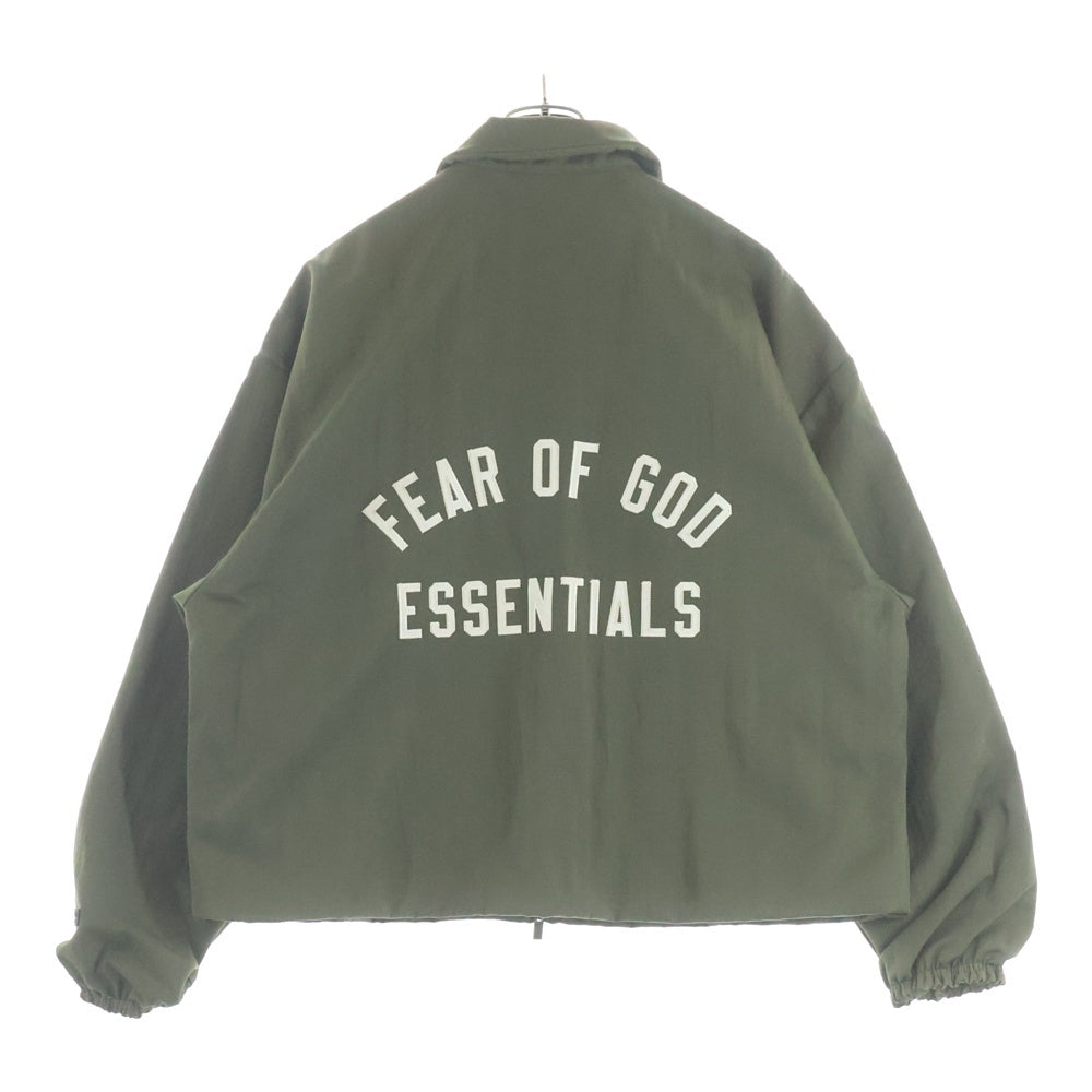FEAR OF GOD ESSENTIALS(フィアオブゴッド エッセンシャルズ) TEXTURED NYLON TRUCKER JACKET ナイロン ジップアップジャケット カーキ