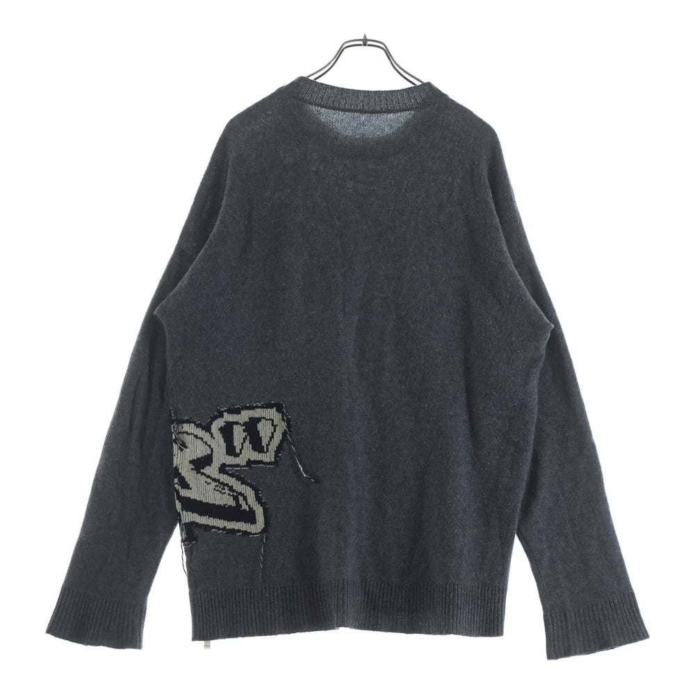 OFF-WHITE(オフホワイト) GRAFFITI CHUNKY KNIT SWEATER チャンキー ニットセーター グレー OMHE125F22KNI001