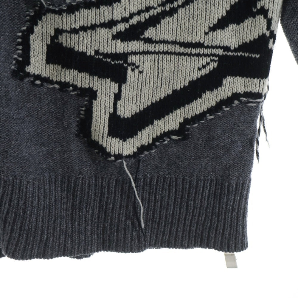 OFF-WHITE(オフホワイト) GRAFFITI CHUNKY KNIT SWEATER チャンキー ニットセーター グレー OMHE125F22KNI001