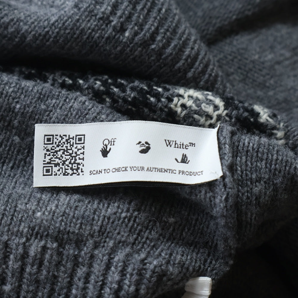 OFF-WHITE(オフホワイト) GRAFFITI CHUNKY KNIT SWEATER チャンキー ニットセーター グレー OMHE125F22KNI001