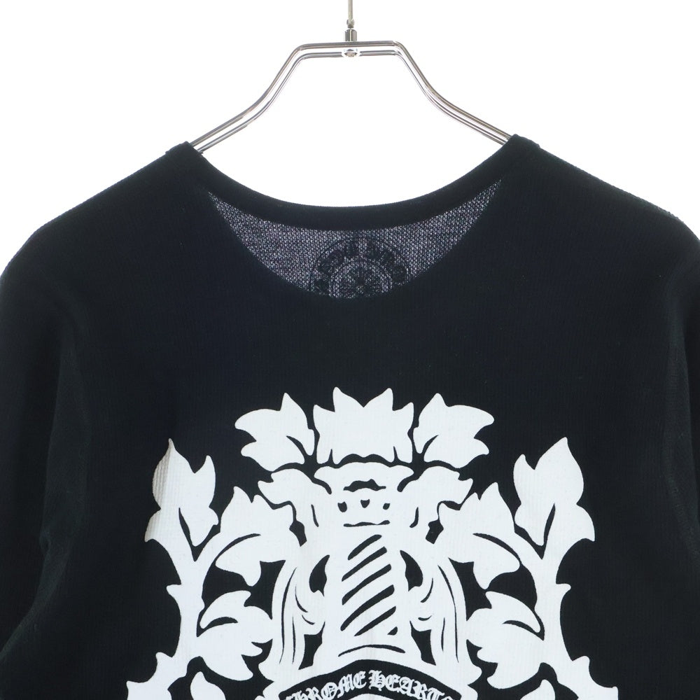 CHROME HEARTS(クロムハーツ) Thermal L/S バックダガープリント サーマル クルーネックロングスリーブTシャツ ブラック/ホワイト