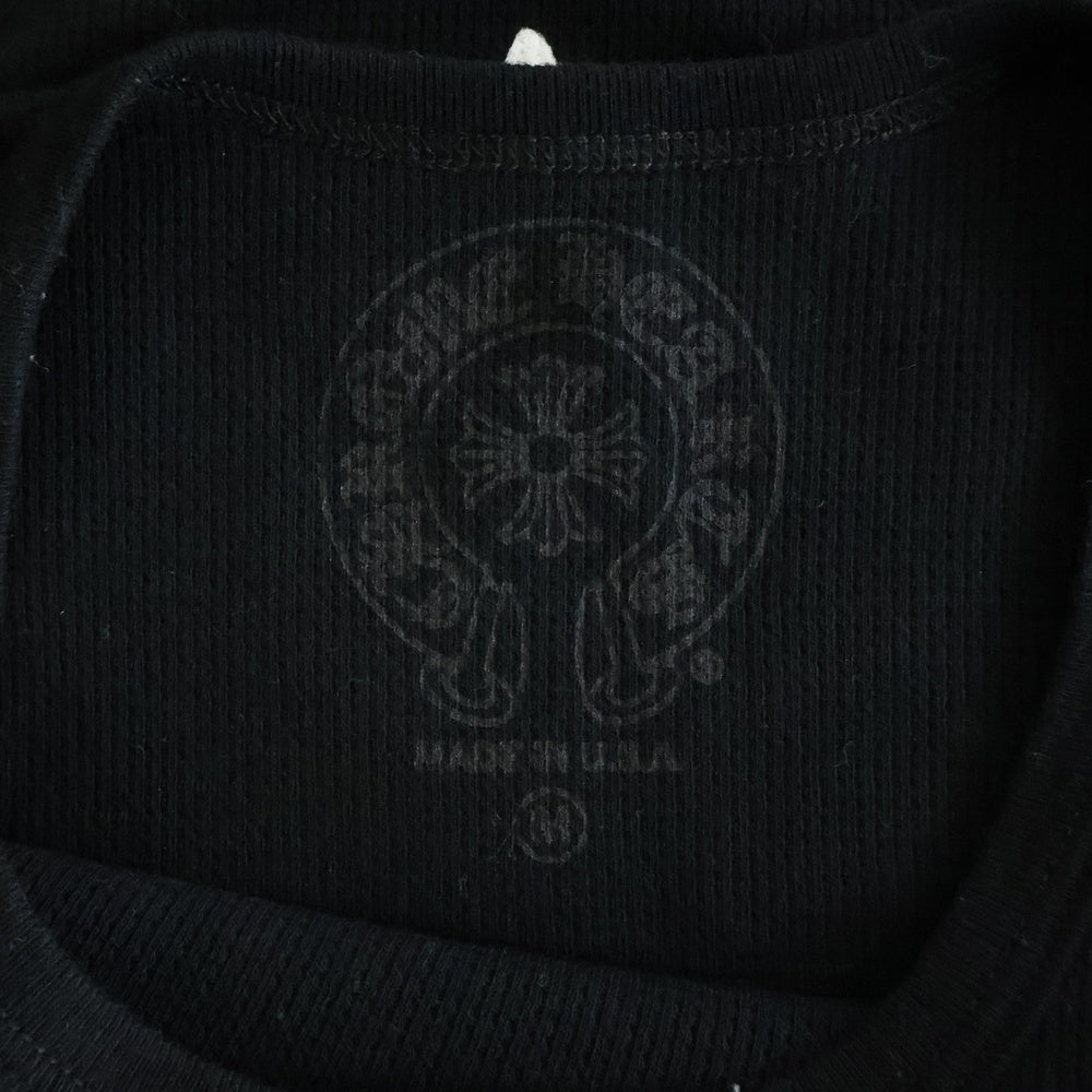 CHROME HEARTS(クロムハーツ) Thermal L/S バックダガープリント サーマル クルーネックロングスリーブTシャツ ブラック/ホワイト