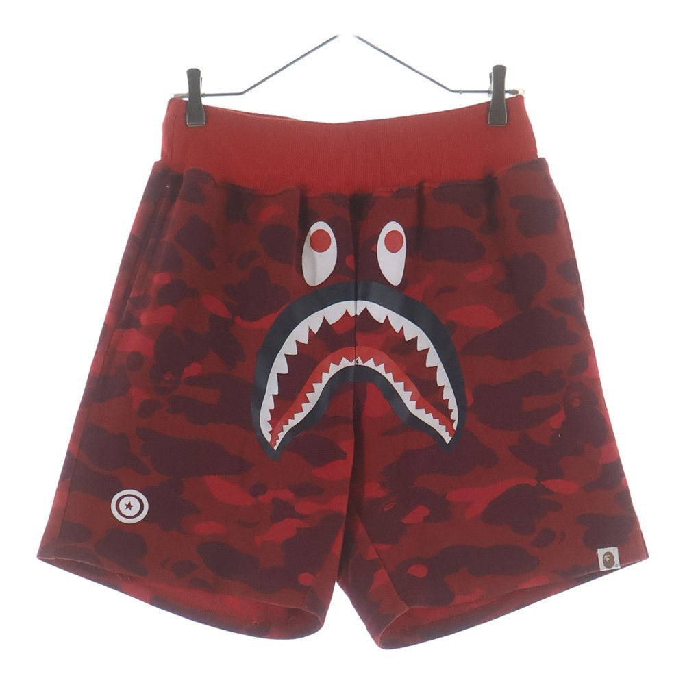 A BATHING APE(アベイシングエイプ) CRAZY CAMO SHARK SWEAT SHORTS クレイジーカモ スウェットショーツ レッド