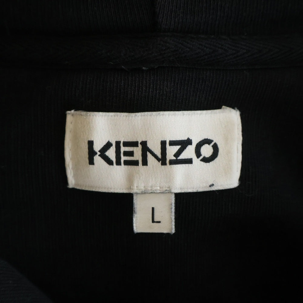 KENZO(ケンゾー) Metallic Logo Tiger Hoodie メタリックロゴ タイガー フーデッドスウェット プルオーバーパーカー ブラック FB65SW3304MZ
