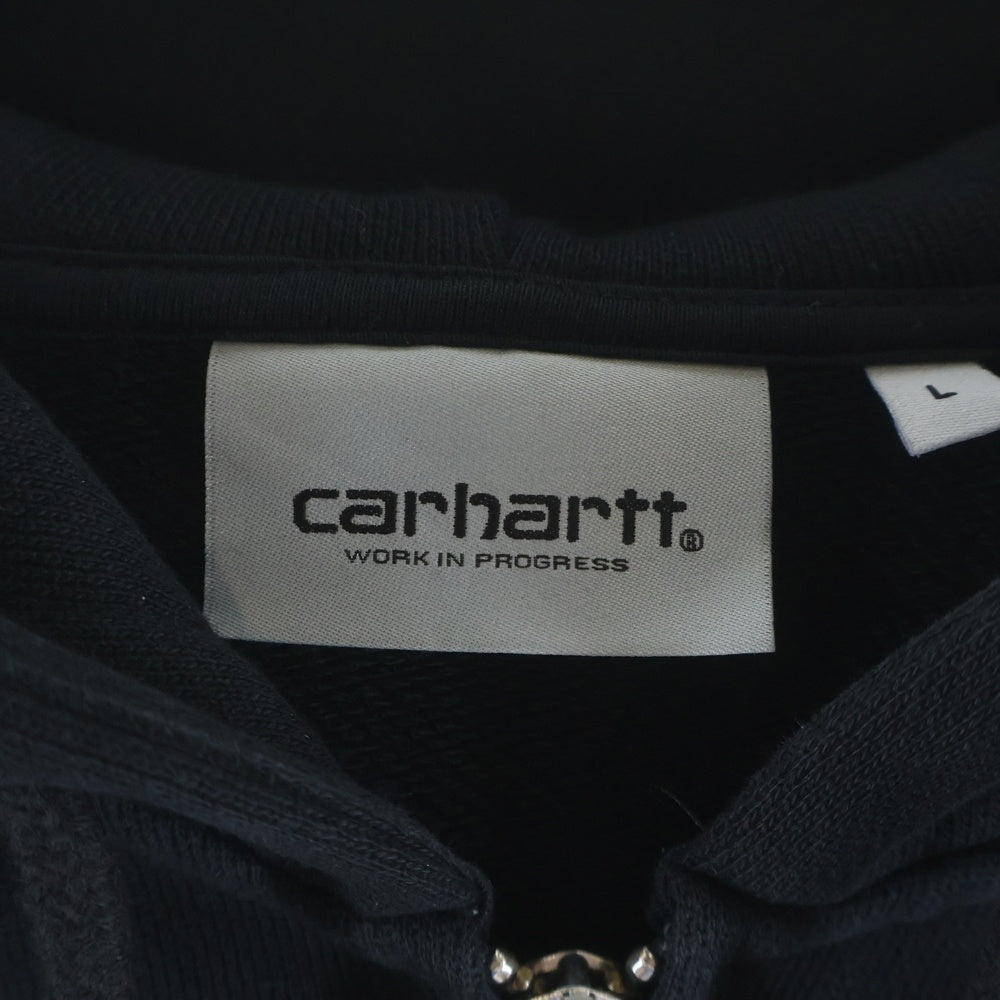 Carhartt WIP(カーハート ダブリューアイピー) HOODED SQUARE LABEL JACKET ジップアップパーカー フーディー ブラック A201011.89.XX.03