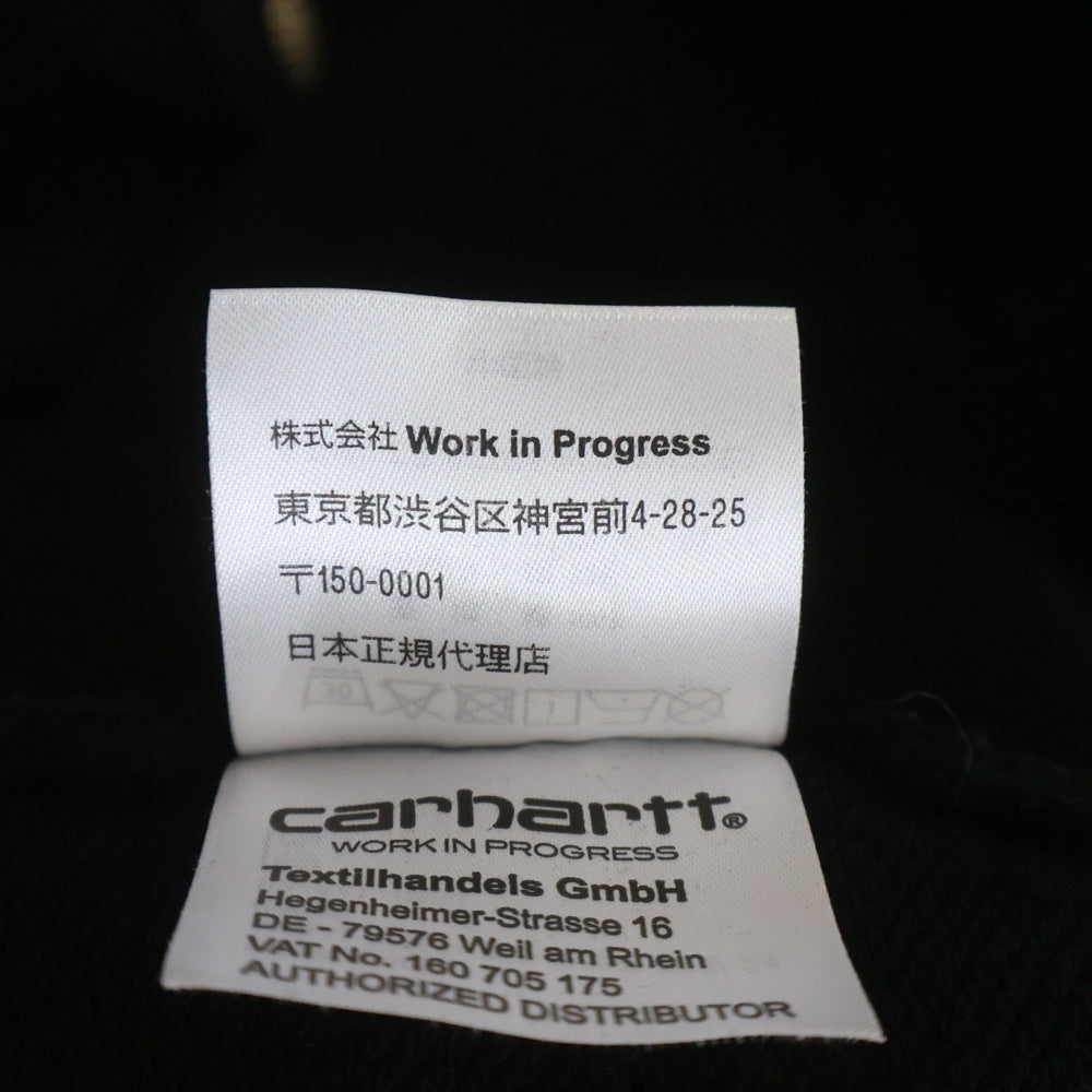Carhartt WIP(カーハート ダブリューアイピー) HOODED SQUARE LABEL JACKET ジップアップパーカー フーディー ブラック A201011.89.XX.03