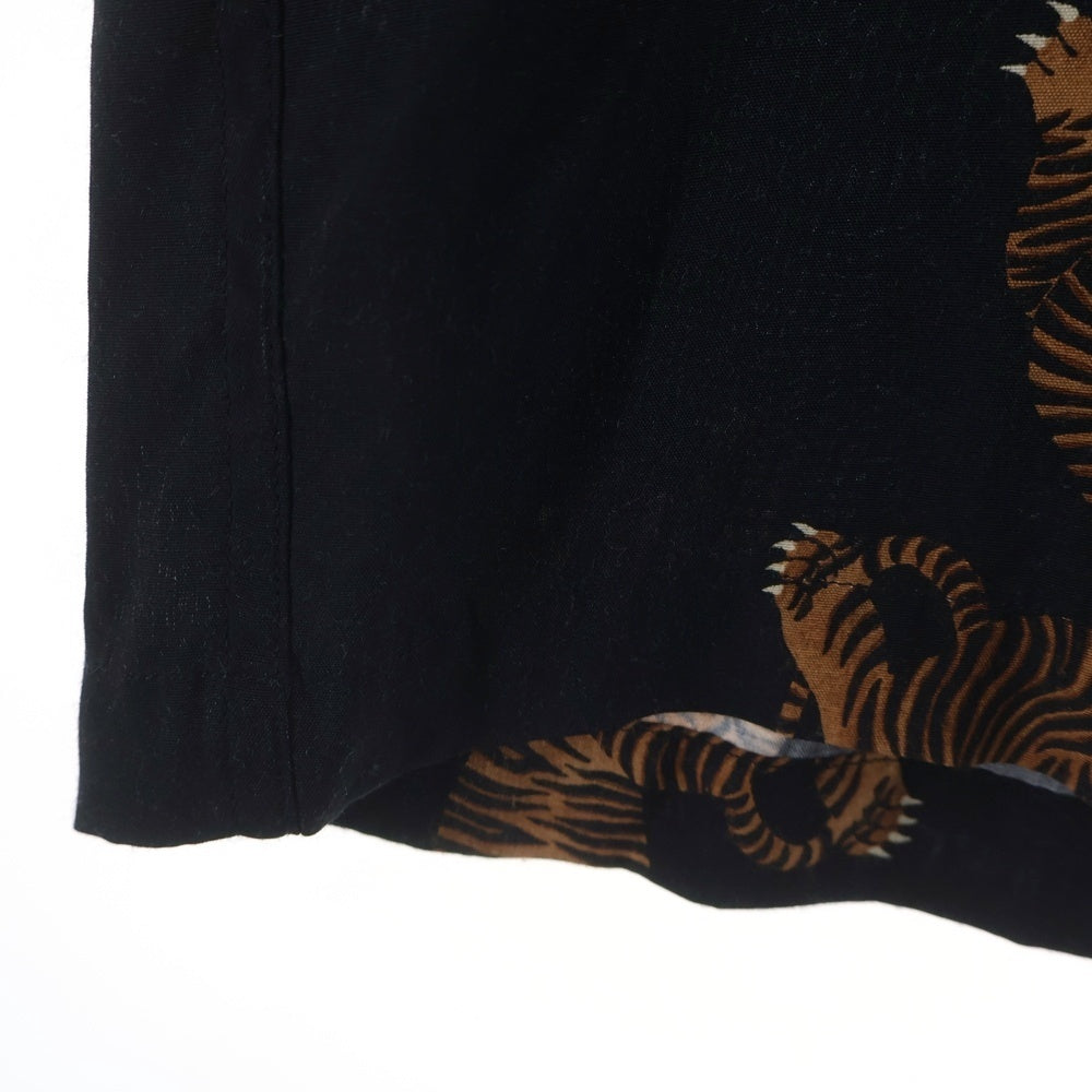 WACKO MARIA(ワコマリア) 18AW TIGER S/S HAWAIIAN SHIRT 虎柄 半袖ハワイアン アロハシャツ ブラック