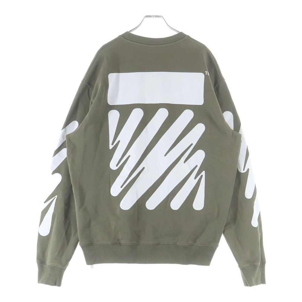 OFF-WHITE(オフホワイト) 22SS WAVE DIAG SLIM CREWNECK ウェーブ ダイアグ スリム クルーネックトレーナー スウェット カーキ OMBA057S22FLE003