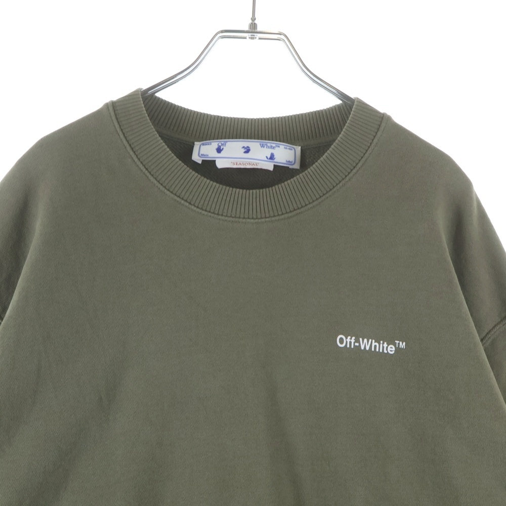OFF-WHITE(オフホワイト) 22SS WAVE DIAG SLIM CREWNECK ウェーブ ダイアグ スリム クルーネックトレーナー スウェット カーキ OMBA057S22FLE003