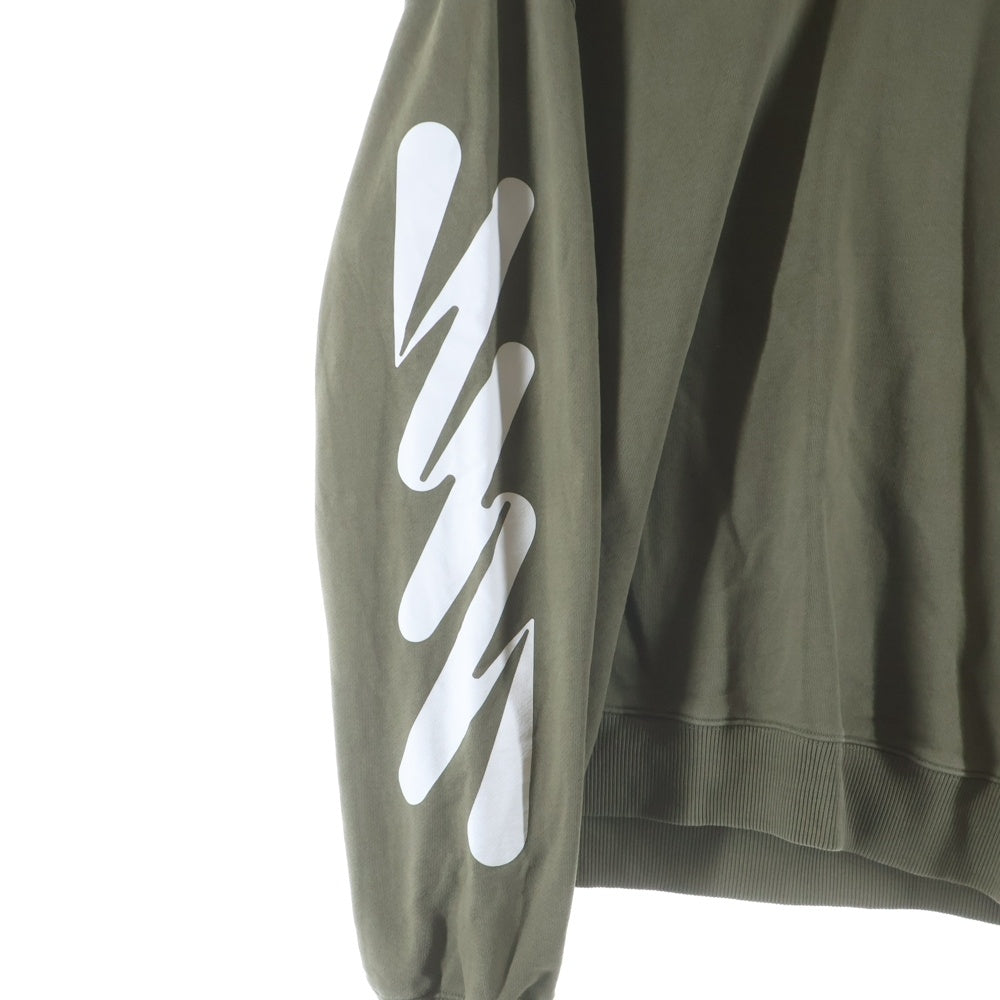 OFF-WHITE(オフホワイト) 22SS WAVE DIAG SLIM CREWNECK ウェーブ ダイアグ スリム クルーネックトレーナー スウェット カーキ OMBA057S22FLE003