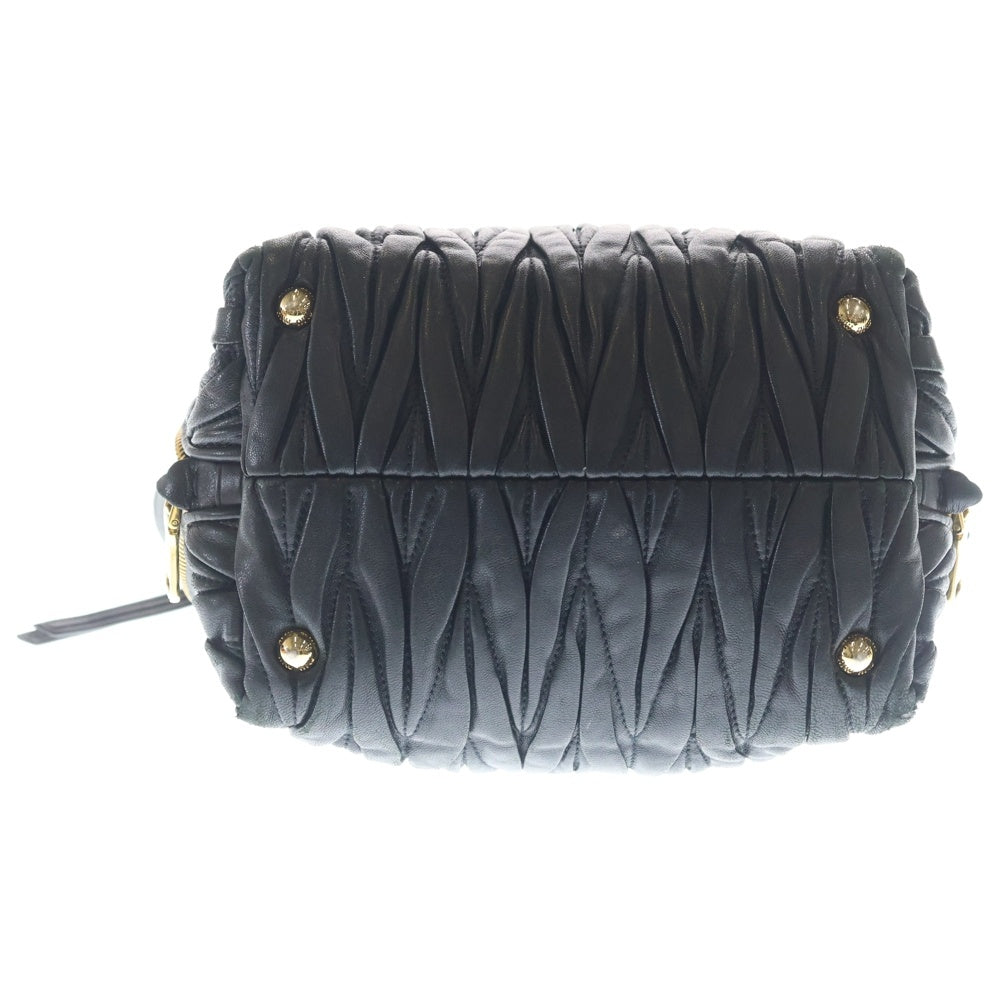 miumiu(ミュウミュウ) MATELASSE マテラッセ 2WAY レザー ハンドバック ショルダーバッグ ブラック レディース
