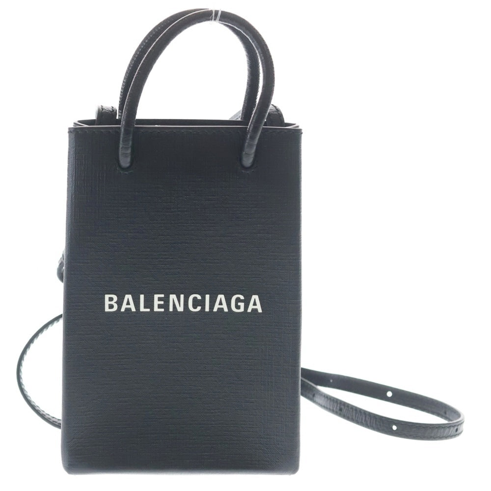 BALENCIAGA(バレンシアガ) ショッピング フォン ホルダー ショルダーバッグ ブラック 593826