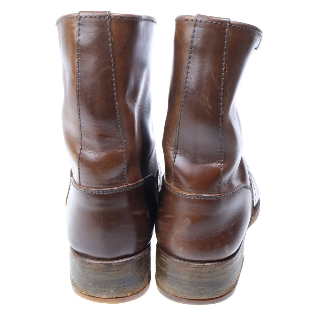 NO BRAND(ノーブランド) SAK(サク) Lace up Medallion Boots Exclusive レースアップメダリオンブーツ レザー 編み上げ Vibramソール ブラウン 40