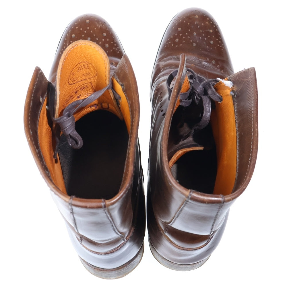 NO BRAND(ノーブランド) SAK(サク) Lace up Medallion Boots Exclusive レースアップメダリオンブーツ レザー 編み上げ Vibramソール ブラウン 40