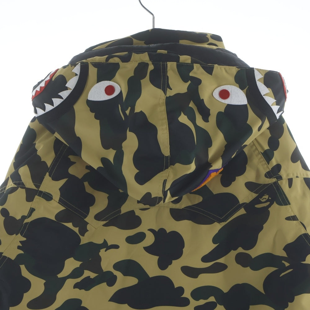A BATHING APE(アベイシングエイプ) 1ST CAMO SHARK SNOWBOARD JACKET ミリタリージャケット モッズコート カモ 1L80141002 イエロー