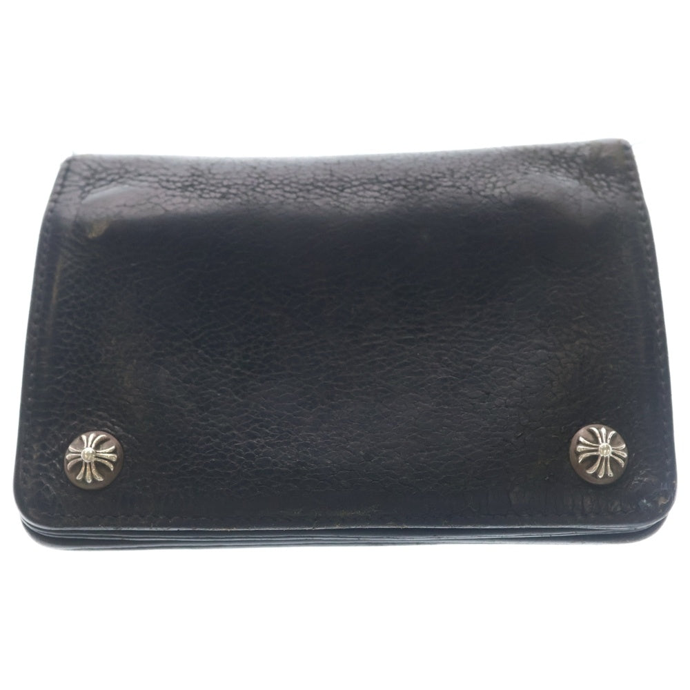 CHROME HEARTS(クロムハーツ) 2ZIP 2ジップ クロスボールボタンレザーウォレット 財布 ブラック BCA363