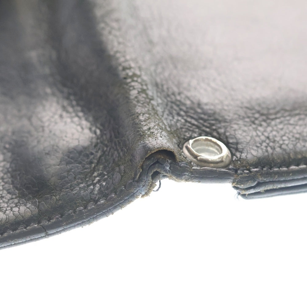 CHROME HEARTS(クロムハーツ) 2ZIP 2ジップ クロスボールボタンレザーウォレット 財布 ブラック BCA363