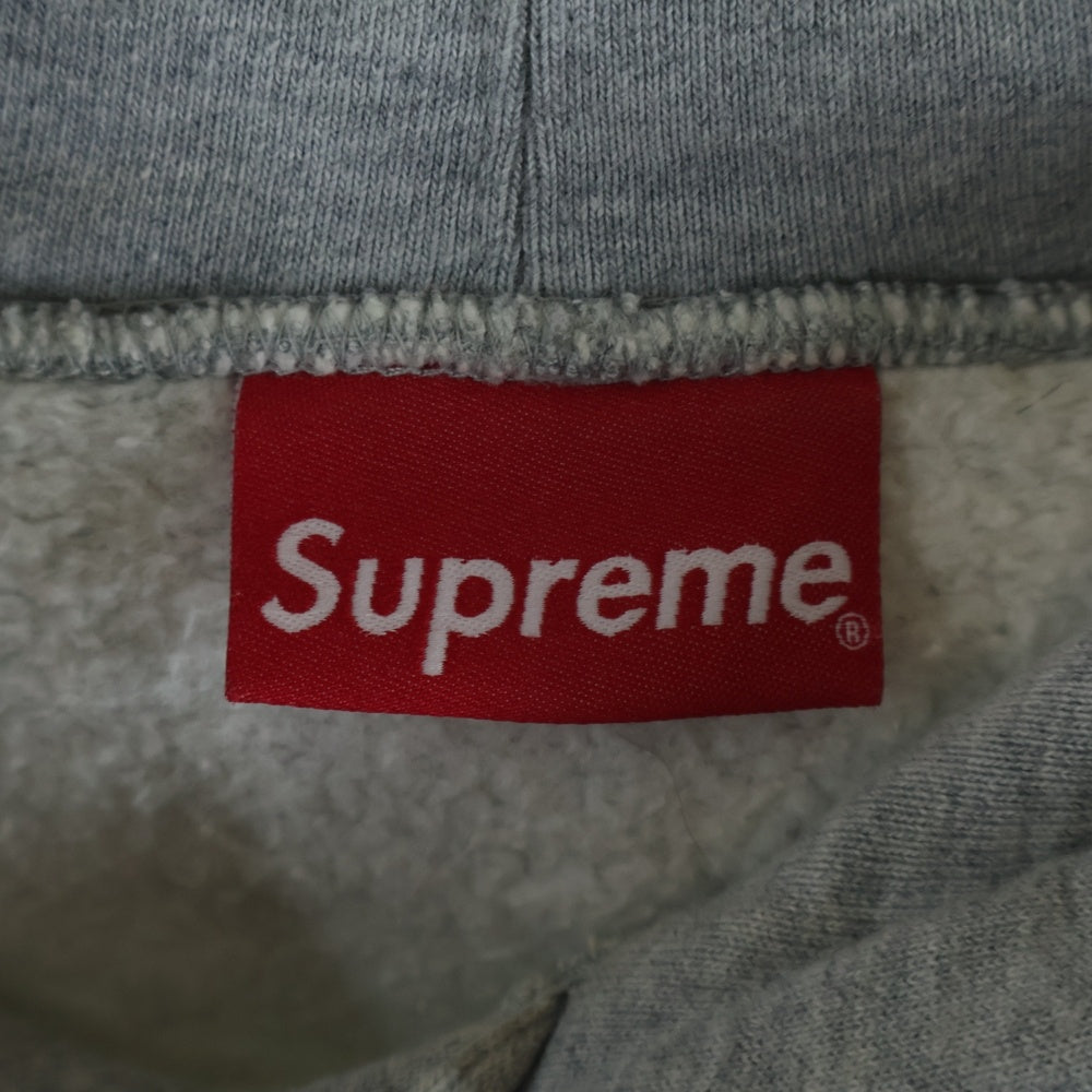 SUPREME(シュプリーム) 21AW Raised Embroidery Hooded Sweatshirt プルオーバーパーカー フロントロゴ刺繡 コットン グレー