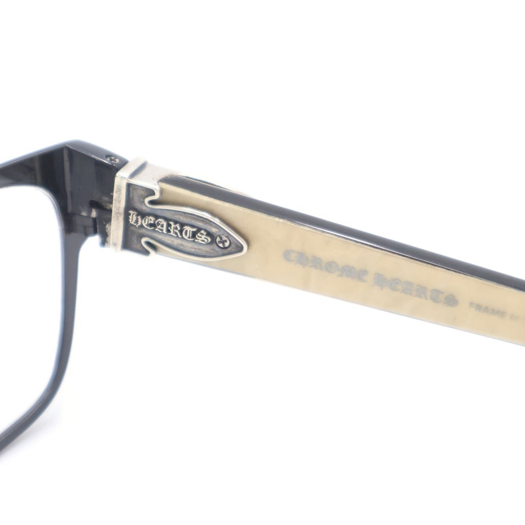 CHROME HEARTS(クロムハーツ) GAG'N フレア ウッドテンプル サングラス メガネ ブラック/ホワイト 度あり レディース