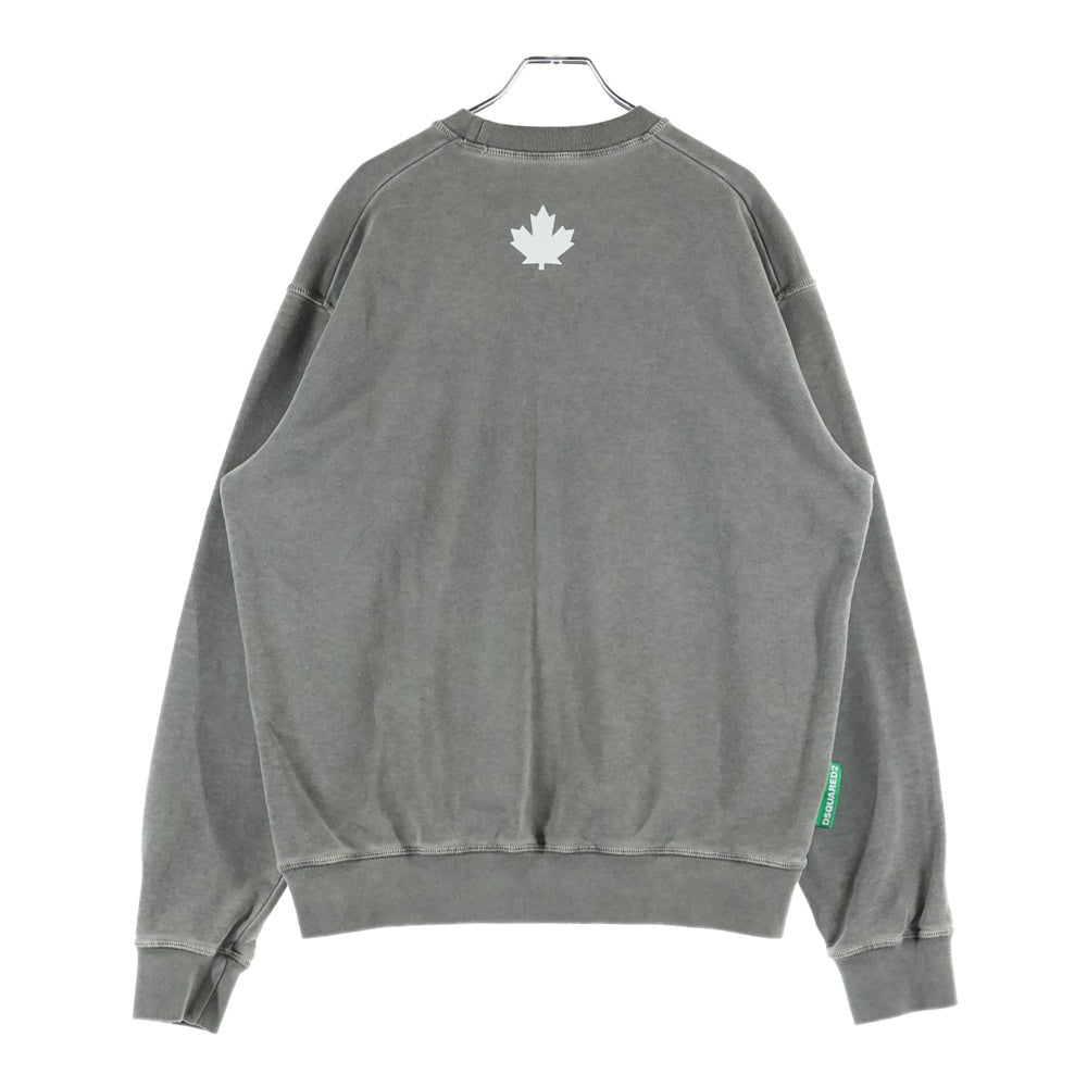 DSQUARED2(ディースクエアード) 22SS ONE LIFE ONE PLANET クルーネックスウェット トレーナー チャコールグレー S78GU0048 S25538