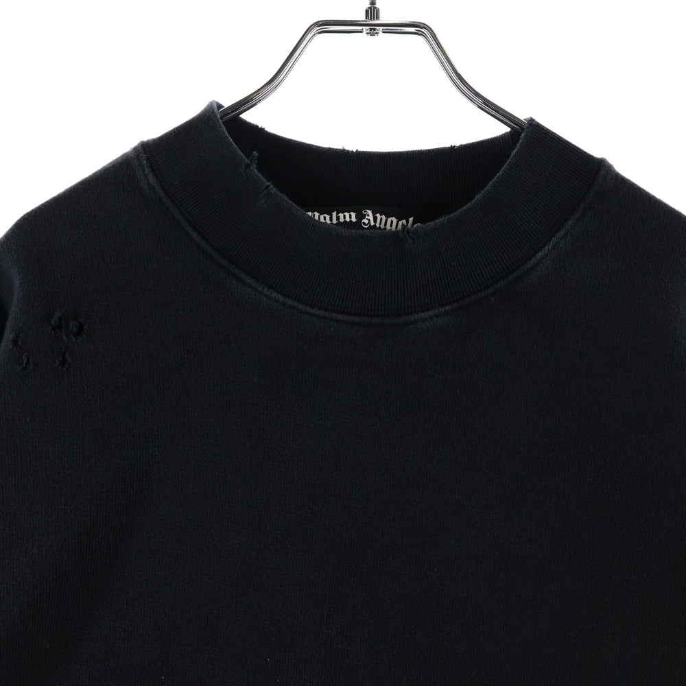 Palm Angels(パームエンジェルス) GRAFFITI FLAMES CREWNECK グラフィティーデザイン スウェット トレーナー ブラック PMBA065F22FLE005