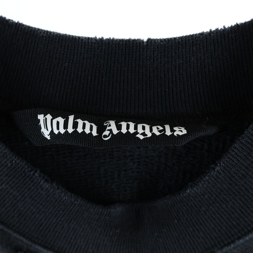Palm Angels(パームエンジェルス) PALMS&SKULL DISTRESSED SWEATSHIRT スウェット トレーナー ブラック PMBA065F23FLE006