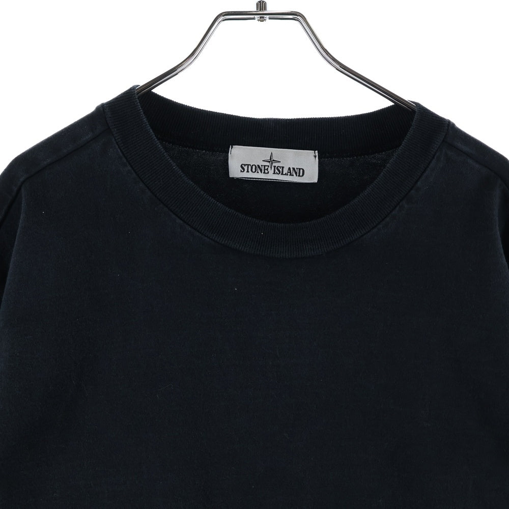 STONE ISLAND(ストーンアイランド) 22SS HEAVY COTTON JERSEY GARMENT DYED ヘヴィー コットン ジャージー ガーメントダイ ロゴパッチ 長袖Tシャツ カットソー ブラック 761563750