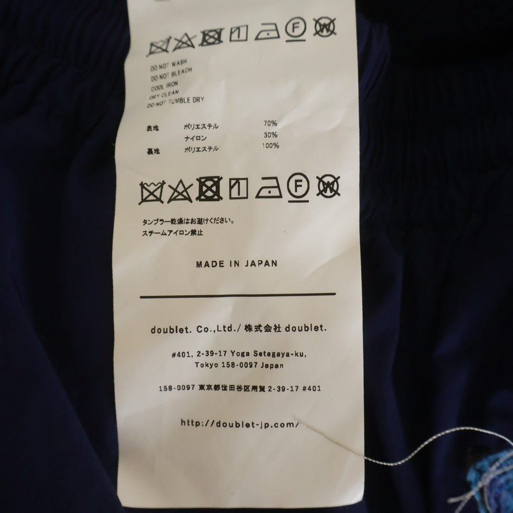 doublet(ダブレット) 24SS A.I. PATCHES EMBRIDERY TRACK PANTS パッチ付き トラックパンツ ブルー 24SS06PT257